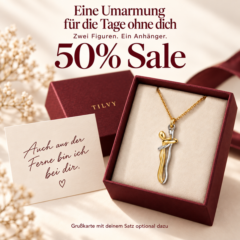 Ewige-Umarmung-Halskette mit zweifarbigem Anhänger