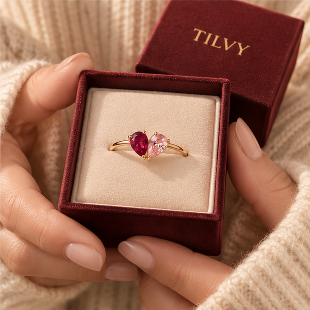Ring mit zwei Geburtssteinen