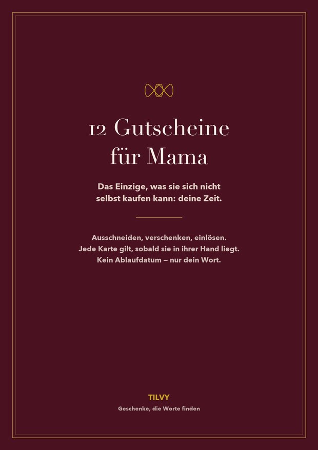 Titelseite des PDFs „12 Gutscheine für Mama“